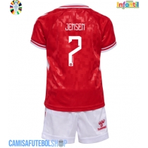 Camisa de time de futebol Dinamarca Mathias Jensen #7 Replicas 1º Equipamento Infantil Europeu 2024 Manga Curta (+ Calças curtas)
